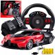  RC-CAR LARGE RC-CAR WITH REMOTE CONTROL, STEERING WHEEL + PEDALS