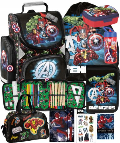  9 IN 1 AVENGERS SCHOOL SCHOOL BAG WITH WINDOW POCKET AVENGERS SCHOOL SCHOOL BAG