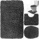 Non-Slip Bathroom Rug Soft Grey 3 Pieces