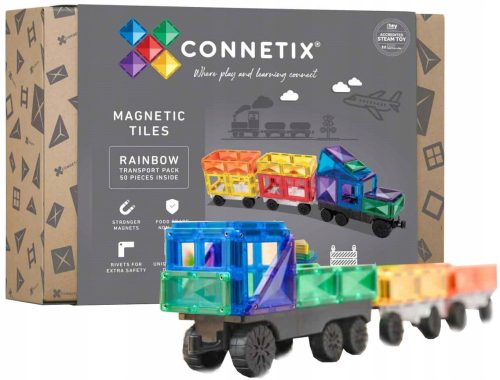  Connetix Magnetic Blocks Connetix Rainbow Transport Magnetic Blocks 50 Pieces 50 Pieces