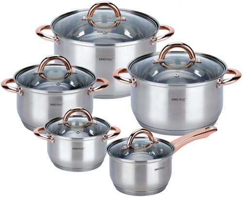 Set de cuisine Kinghoff Rose Gold, ensemble de casseroles, acier inoxydable, 10 pièces.