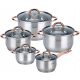 Set de cuisine Kinghoff Rose Gold, ensemble de casseroles, acier inoxydable, 10 pièces.