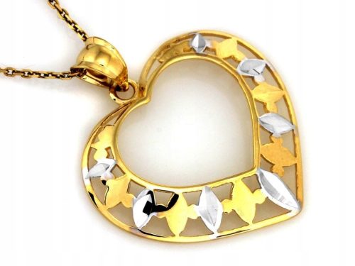  Gold heart pendant with decor