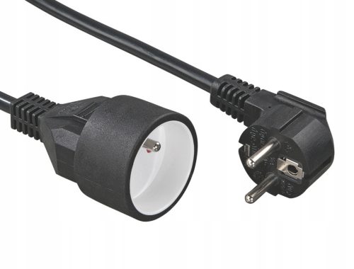 Hama Single Extension Cable 5 m, 1 pc. Sockets, Black