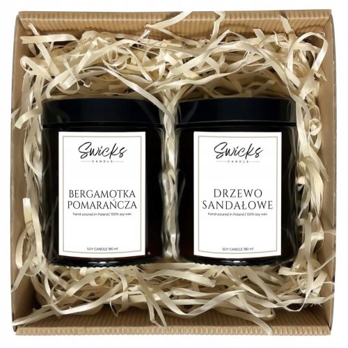 Candles Scented Soy Candle BERGAMOOT ORANGE, SANDALWOOD Swicks 2 pcs.