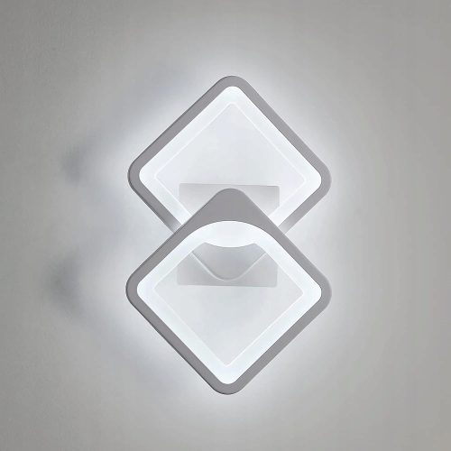  Pretty white garden wall light with integrated 24 W LED source