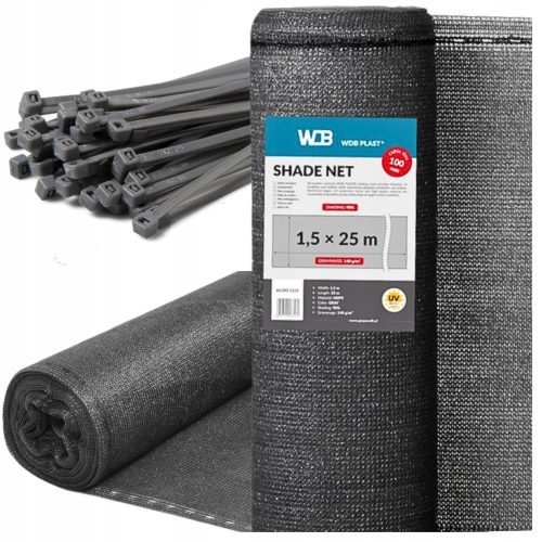 GREY SHADING NET 1.5 x 25 m, 95% FENCE COVER