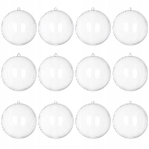  Plastic balls, transparent, 12 cm, 12 pieces