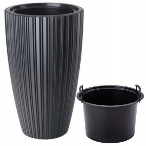  Form-Plastic flowerpot 39 cm x 39 x 58 cm diameter 39 cm plastic black