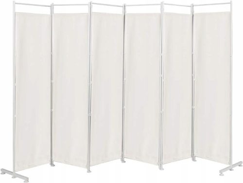 Paravent 6-fold partition with metal frame beige