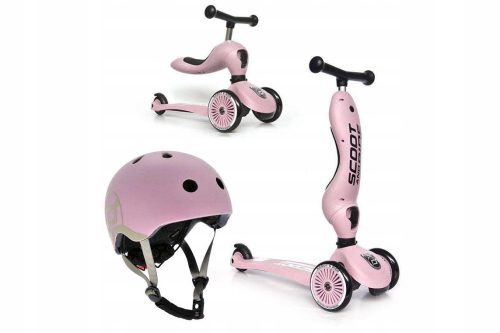  Scoot & Ride 96270 Tricycle Scooter, Pink + Scoot & Ride 96323 Bicycle Helmet, XXS