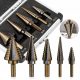 HSS STEP DRILL SET, CONICAL, 5 PIECE METAL