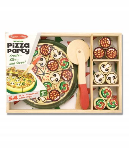  Melissa And Doug 10167 Wooden Slicer Pizza + Toppings