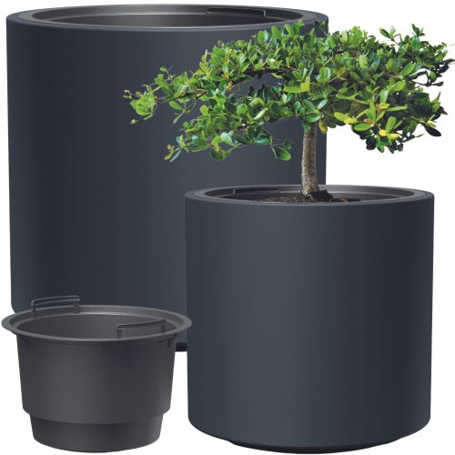  Flowerpot DTU24 29.8 cm x 29.8 x 29 cm Diameter 29.8 cm Plastic black