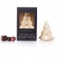  Christmas set: White chocolate Christmas tree and 4 pralines in a black box