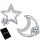  SILVER EARRINGS 925 MOON STAR FOR WOMAN