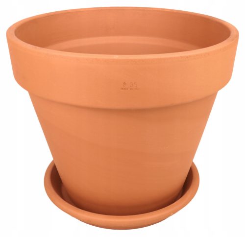  Degrea flowerpot 35 cm x 35 x 29.3 cm diameter 35 cm natural ceramic, terracotta + Degrea flowerpot stand 28 cm ceramic