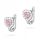  SILVER EARRINGS English 925 HEART with Cubic Zirconia