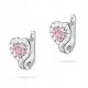  SILVER EARRINGS English 925 HEART with Cubic Zirconia