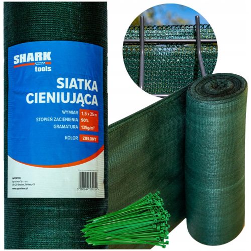 Shading net 1.5 x 25 m, cover fence for fence, 90% green