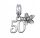  CHARMS PENDANT 50 BIRTHDAY ANNIVERSARY CHARMS FLOWER 925