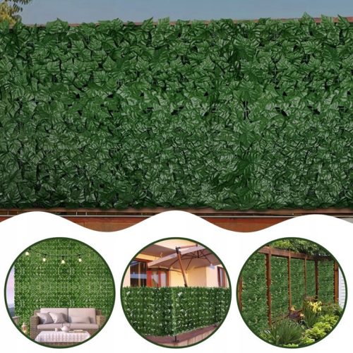 Artificial hedge Ivy 1.5 x 3 m, green wall, balcony cover, dense