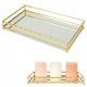 Kitchen Trays and Breakfast Tables GLASS Tray, Gold, Decorative Mirror