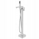 Freestanding Corsan bathtub and shower mixer in chrome