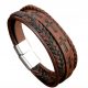 BLACK MEN'S LEATHER BRACELET CROSS STRAP