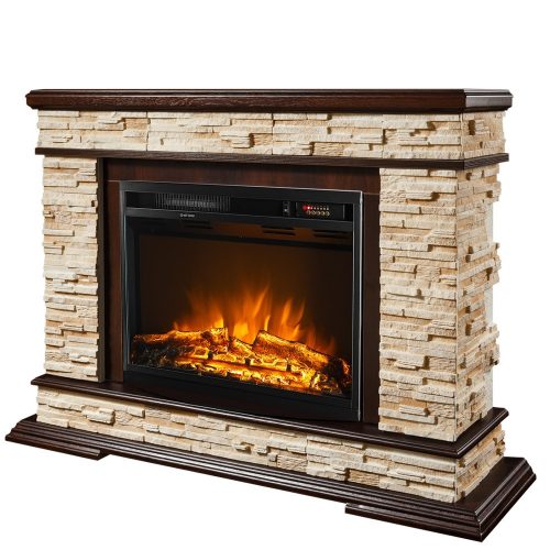 Freestanding fireplace with heating function, electric Art Flame, brown tones, 1500 W, 118 x 88 x 30.5 cm