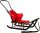  JEE sled for children with mattress + backrest, push handle, footrests