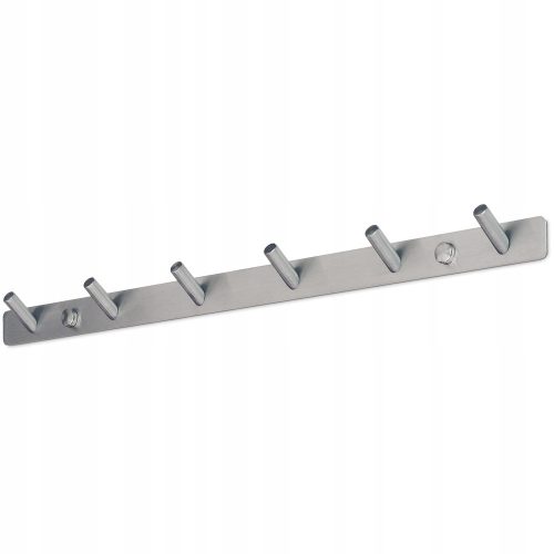 Bathroom Clothes Hanger Mavö Rod with Hook for Pegs, Gray and Silver Tones