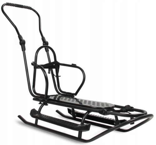  Polish sled with high backrest and pusher, non-slip footrests