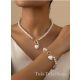  Set of pearl necklace and bracelet pendant for gift