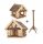 Boxes (houses) and birdhouses Mazur wooden birdhouse 35x32x37 cm + wooden stand for birdhouse S1P