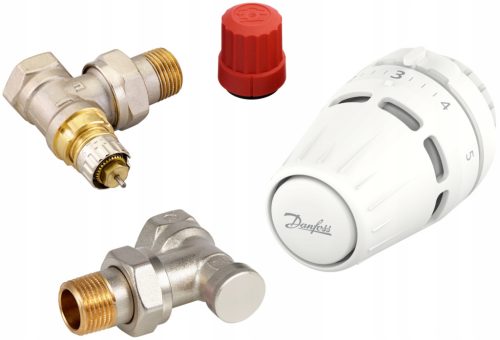  THERMOSTATIC SET ANGLE 1/2'' VALVES + HEAD