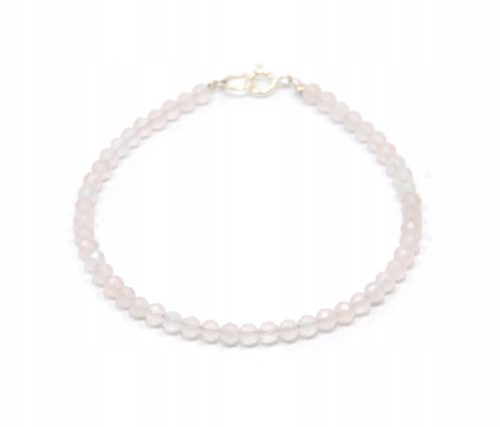  Bracelet natural ROSE QUARTZ balls 3mm facets