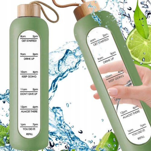  Minghaoyuan 1L Beverage Bottle, Time Marker Water Bottle