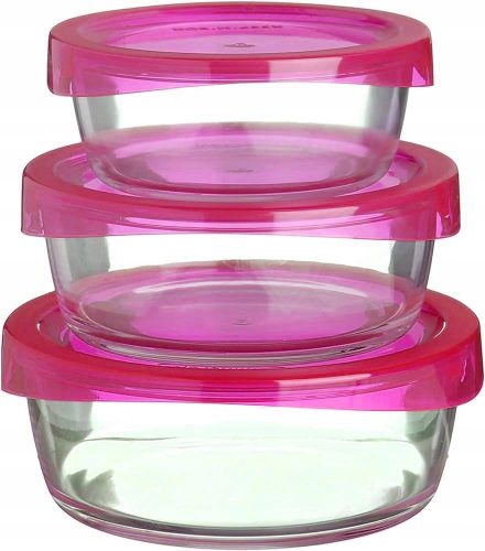 Food container SET OF GLASS BOWLS, CONTAINERS AND LIDS, 3-piece