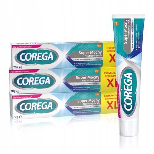  Corega Super Strong Neutral Taste Denture Adhesive Cream 70 gx 3