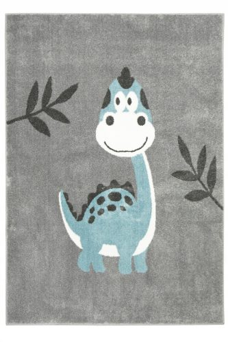  120x170 cm GRAY TURQUOISE DINOSAUR CARPET FOR CHILDREN