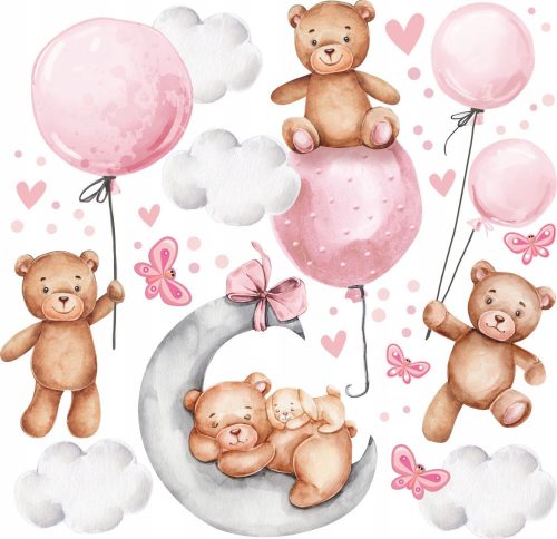 Decorative Wall Stickers WALL STICKER BEARS, CLOUDS, BALLOONS 100x200cm MC16