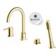 Emporia Fly wall-mounted bath and shower mixer with two handles, gold