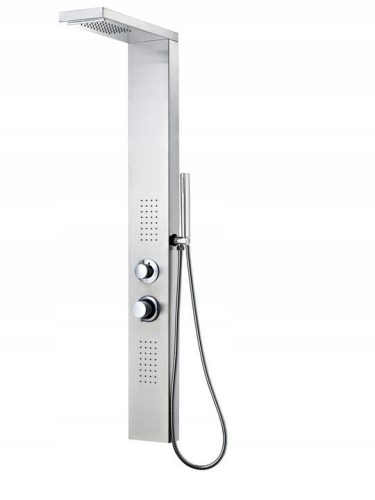 Indes MAKO shower panel with hydromassage, silver mixer