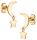  GOLD MOON AND STAR HANGING STUD EARRINGS 585 14KT