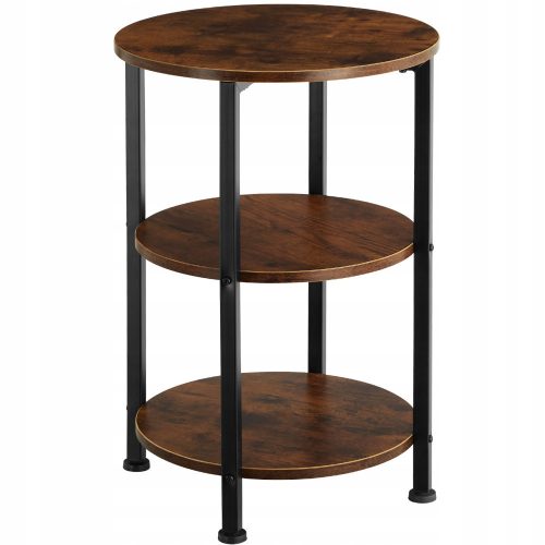  TecTake Colchester table, round, 40 x 40 x 61 cm, brown tones