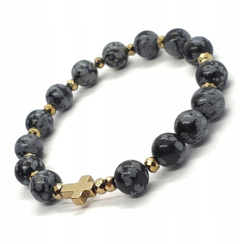  ROSARY bracelet for hand Snow Obsidian