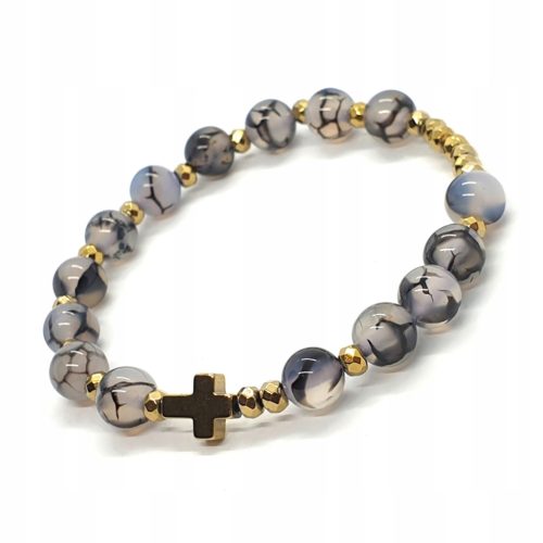  ROSARY bracelet for hand Agate Grey Dragon