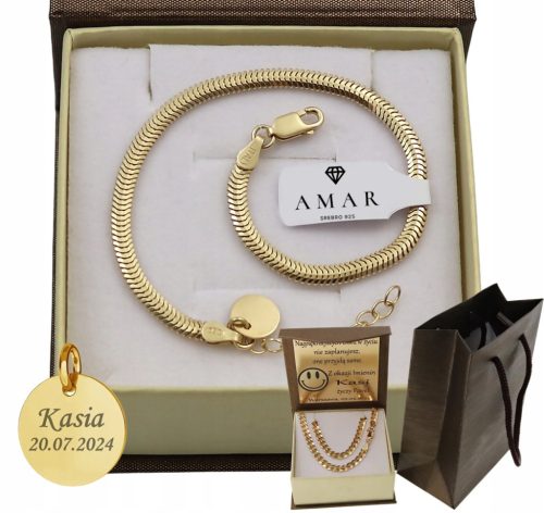  Gold Full Women's Snake Bracelet With Pendant Pr 925 585 Engraving