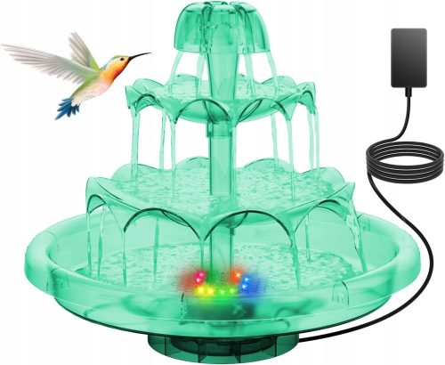  3-tier water fountain, LED light, bird fountain, water fountain